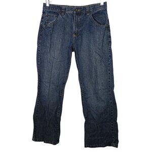 Wrangler Blue Denim Jeans Boys Size 16 Husky Adjustable Waist Cotton
